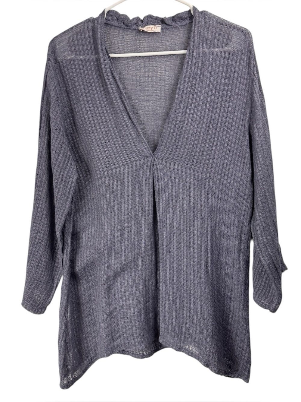 Suzy D London Size Small Tunic Top Linen Cotton Lightweight Gauze Beachy Italy
